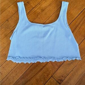 Aeropostale Sky Blue Ribbed Crop Top